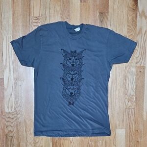 American Apparel Charcoal Wolf Graphic Men's T-Shirt